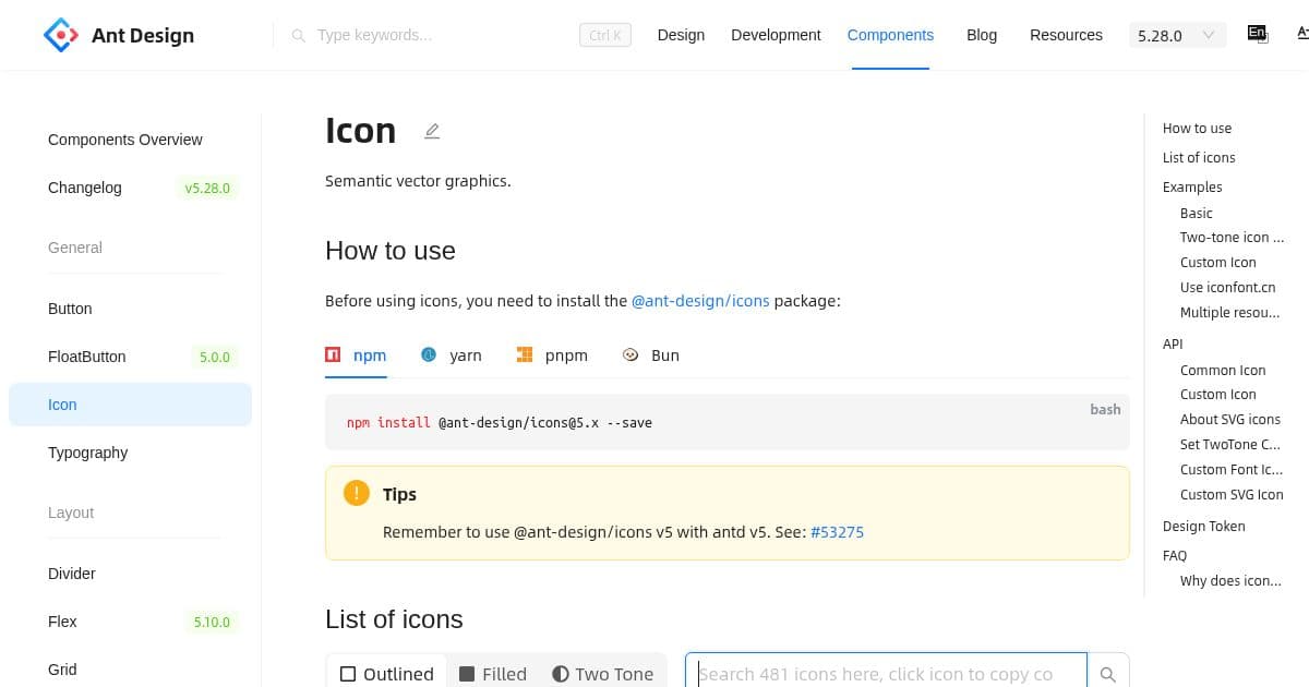 Ant Design Icons - Recurso de iconos para diseñadores