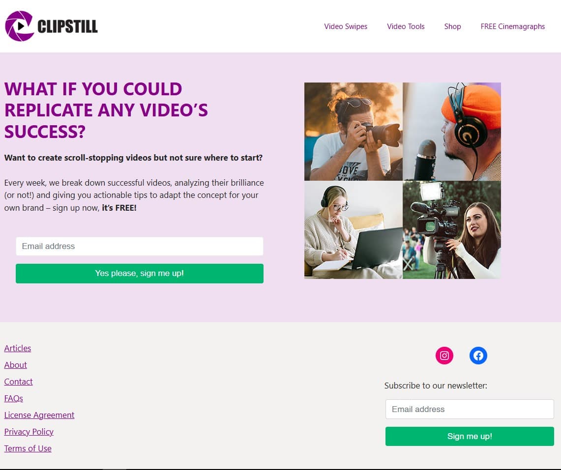 Clipstill - Recurso de videos para diseñadores
