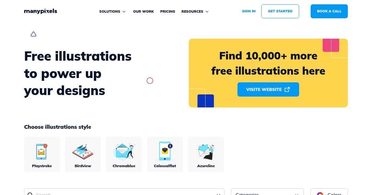 ManyPixels - Recurso de ilustraciones para diseñadores