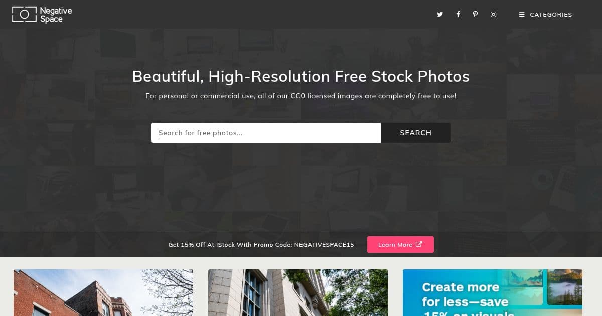 Negative Space - Recurso de imagenes para diseñadores