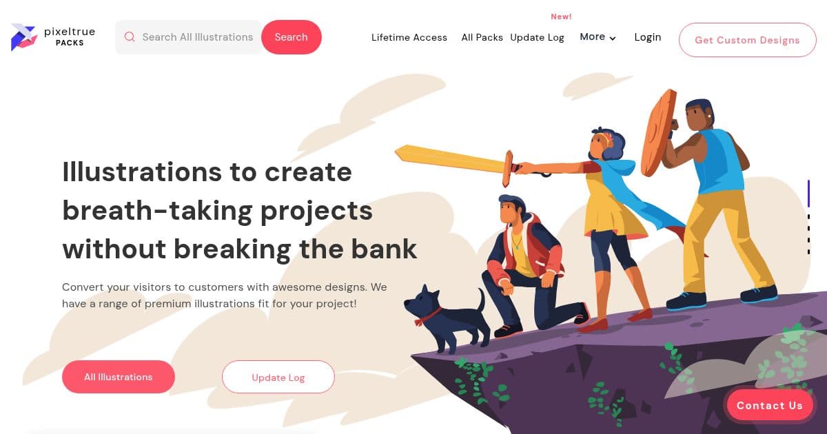 Pixeltrue - Recurso de ilustraciones para diseñadores