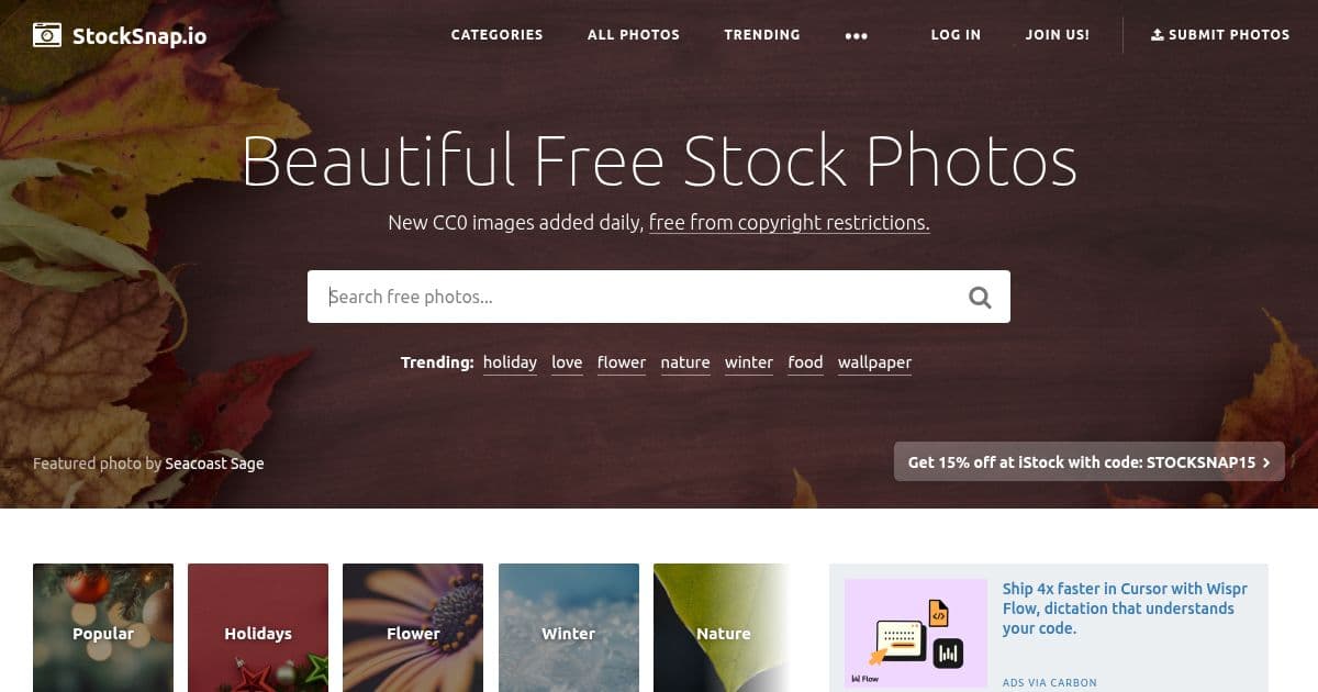 StockSnap - Recurso de imagenes para diseñadores