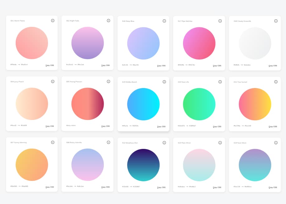 WebGradients - Recurso de colores para diseñadores