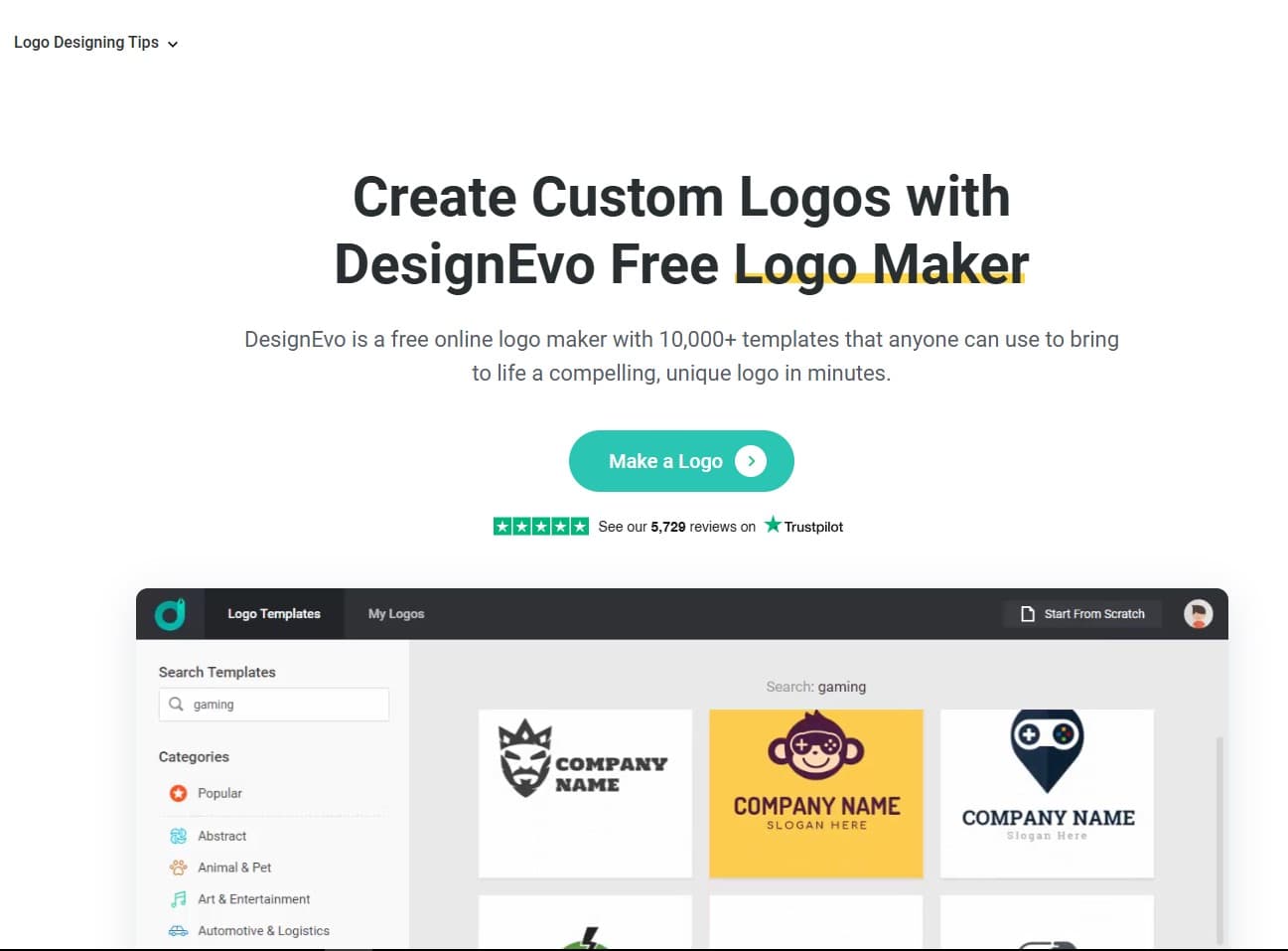 DesignEvo - Recurso de logos para diseñadores
